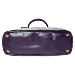 Pre Owned Prada Purple Saffiano Patent Leather Tote