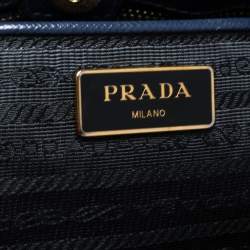 Pre Owned Prada Blue Saffiano Lux Leather Large Gardener's Tote