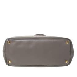 Pre Owned Prada Taupe Saffiano Lux Leather Large Double Zip Tote