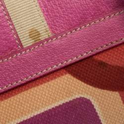 Pre Owned Prada Multicolor Canvas and Leather Satchel