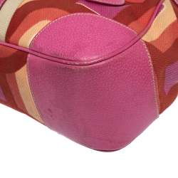 Pre Owned Prada Multicolor Canvas and Leather Satchel