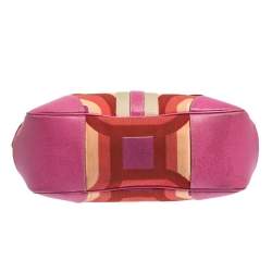 Pre Owned Prada Multicolor Canvas and Leather Satchel