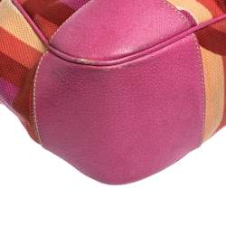 Pre Owned Prada Multicolor Canvas and Leather Satchel