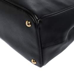 Pre Owned Prada Black Saffiano Lux Leather Parabole Tote