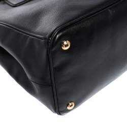 Pre Owned Prada Black Saffiano Lux Leather Parabole Tote