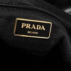 Pre Owned Prada Black Saffiano Lux Leather Parabole Tote
