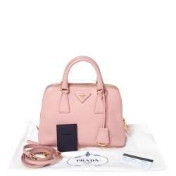 Pre Owned Prada Light Pink Saffiano Leather Small Promenade Satchel