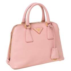Pre Owned Prada Light Pink Saffiano Leather Small Promenade Satchel