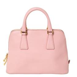 Pre Owned Prada Light Pink Saffiano Leather Small Promenade Satchel