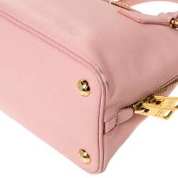 Pre Owned Prada Light Pink Saffiano Leather Small Promenade Satchel