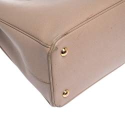 Pre Owned Prada Beige Saffiano Lux Leather Medium Galleria Tote