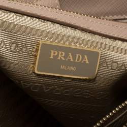 Pre Owned Prada Beige Saffiano Lux Leather Medium Galleria Tote