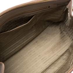 Pre Owned Prada Nude Beige Saffiano Lux Leather Large Double Zip Tote