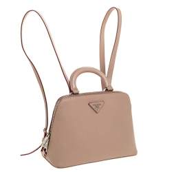 Pre Owned Prada Beige Saffiano Lux Leather Promenade Backpack