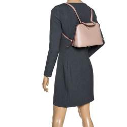 Pre Owned Prada Beige Saffiano Lux Leather Promenade Backpack