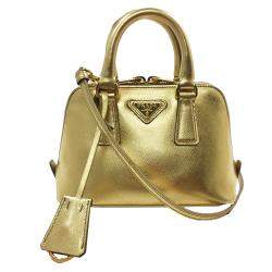 Prada Galleria Saffiano Leather Mini-Bag Oro