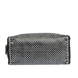Pre Owned Prada Black/Silver Woven Leather Madras Tote