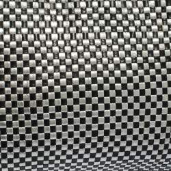 Pre Owned Prada Black/Silver Woven Leather Madras Tote