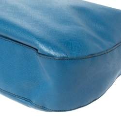 Pre Owned Prada Blue Saffiano Lux Leather Hobo