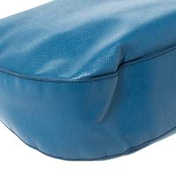 Pre Owned Prada Blue Saffiano Lux Leather Hobo