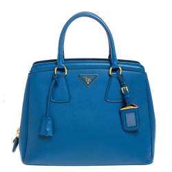 Pre Owned Prada Cobalt Blue Saffiano Lux Leather Parabole Tote