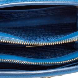 Pre Owned Prada Cobalt Blue Saffiano Lux Leather Parabole Tote