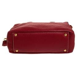 Pre Owned Prada Red Vitello Daino Leather Bowler Bag