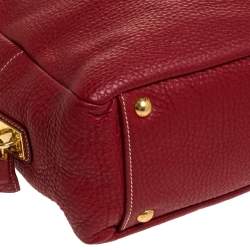 Pre Owned Prada Red Vitello Daino Leather Bowler Bag