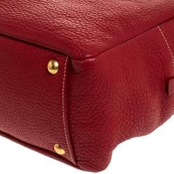 Pre Owned Prada Red Vitello Daino Leather Bowler Bag