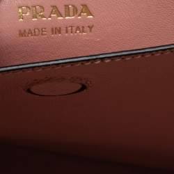 Pre Owned Prada Pink Saffiano Cuir Leather Medium Double Handle Tote