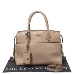 Pre Owned Prada Beige Saffiano Leather Medium Esplanade City Tote