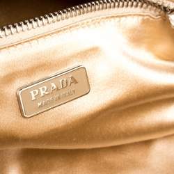 Pre Owned Prada White Leather Embellished Flap Bag