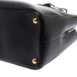 Pre Owned Prada Black Saffiano Lux Leather Parabole Tote