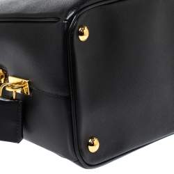 Pre Owned Prada Black Saffiano Lux Leather Parabole Tote