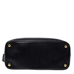 Pre Owned Prada Black Saffiano Lux Leather Parabole Tote