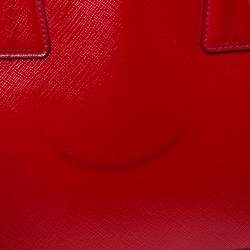 Pre Owned Prada Red Saffiano Patent Leather Promenade Satchel