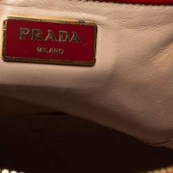 Pre Owned Prada Red Saffiano Patent Leather Promenade Satchel