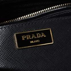 Pre Owned Prada Black Saffiano Lux Leather Medium Promenade Bag