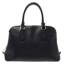 Pre Owned Prada Black Saffiano Lux Leather Medium Promenade Bag