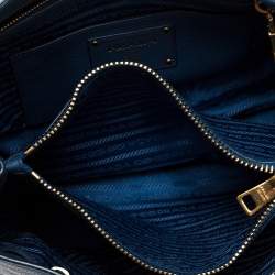 Pre Owned Prada Blue Daino Leather Tote