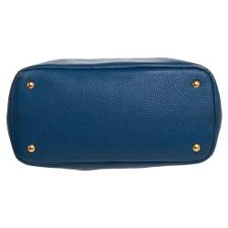 Pre Owned Prada Blue Daino Leather Tote