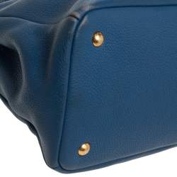 Pre Owned Prada Blue Daino Leather Tote