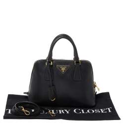 Pre Owned Prada Black Saffiano Lux Leather Small Promenade Crossbody Bag