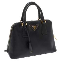 Pre Owned Prada Black Saffiano Lux Leather Small Promenade Crossbody Bag