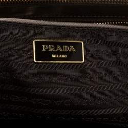 Pre Owned Prada Grey Saffiano Lux Leather Large Double Zip Tote