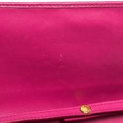 Pre Owned Prada Fuchsia Quilted Leather Wallet on Chain