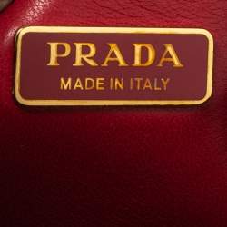 Pre Owned Prada Black/Red Saffiano Lux Leather and Croc Mini Promenade Crossbody Bag