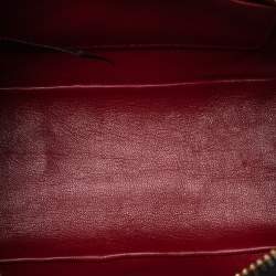 Pre Owned Prada Black/Red Saffiano Lux Leather and Croc Mini Promenade Crossbody Bag