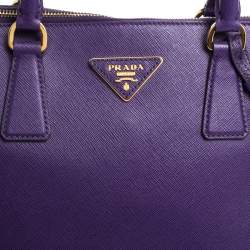 Pre Owned Prada Purple Saffiano Lux Leather Promenade Bag