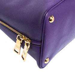 Pre Owned Prada Purple Saffiano Lux Leather Promenade Bag